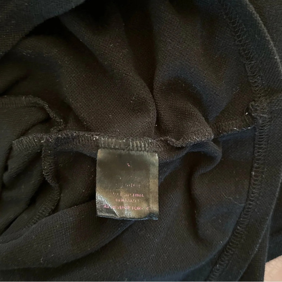 Faded Rose Women T-Shirt Polo Crop Top Sz Med Black Collared Stretch Baby Girl - Picture 5 of 6